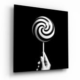 Monochrome Lolipop Glass Wall Art.